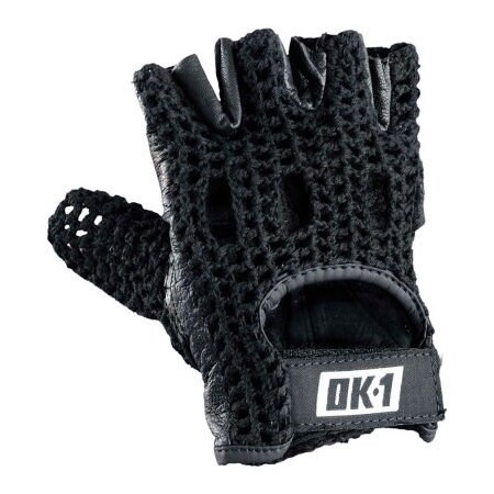 Occunomix Knuckle Lifters Half-Finger Gloves Full-Grain Leather, Black, XL, 1 Pair, OK-NWGS-BLK-XL